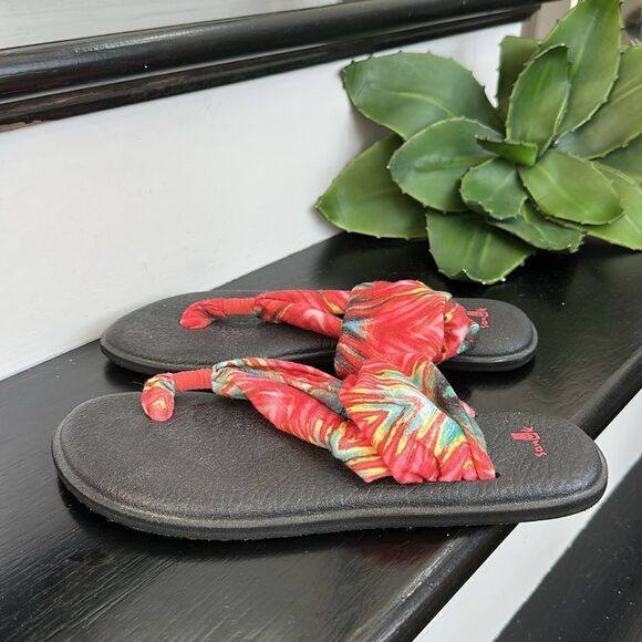 Sanuk sling tie dye sandals thong women’s 8 like new - Picture 5 of 6